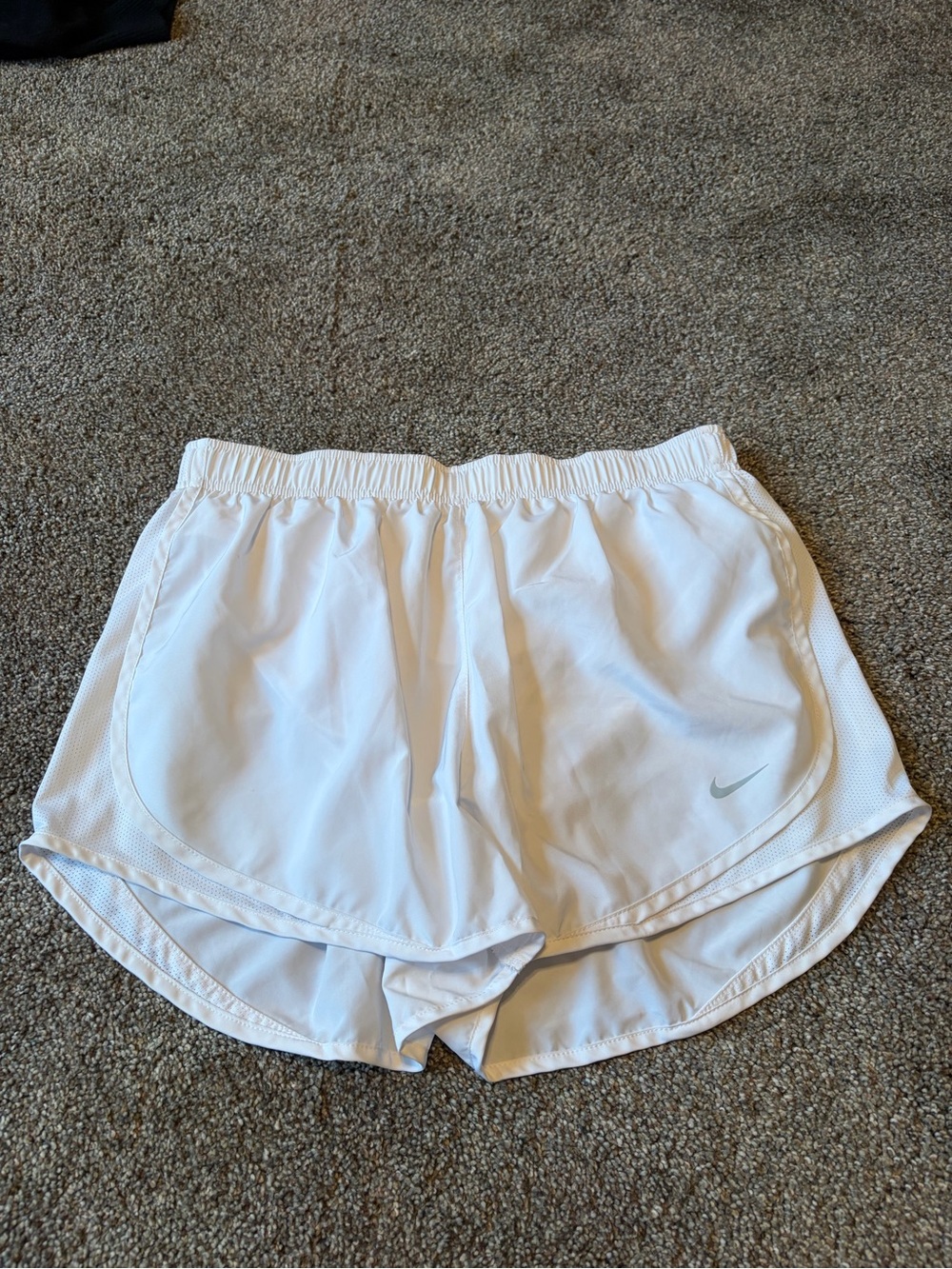 Nike White Women's Athletic Running Shorts with Side Mesh Panels
